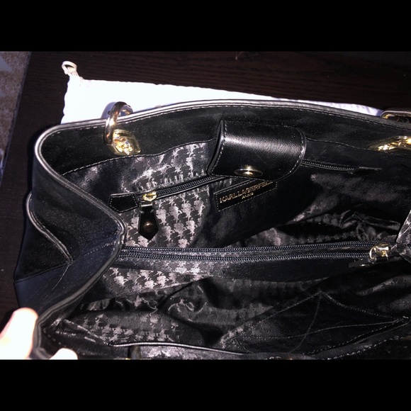 Karl Lagerfeld Paris Black Satchel with Bow - Picture 3 of 5